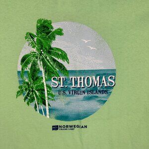 Norwegian Cruise Line St. Thomas Mint Green Gildan T-Shirt XL 100% Cotton
